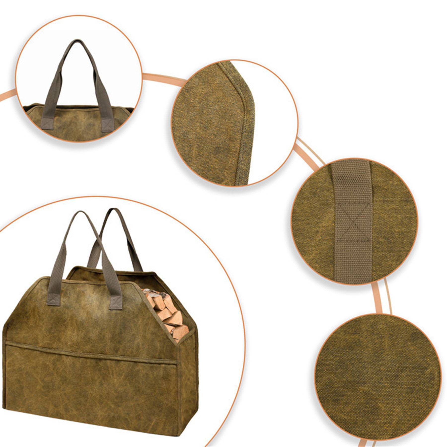 Canvas Log Carrier Tote Bag, custom tote bag with logo imprint 5