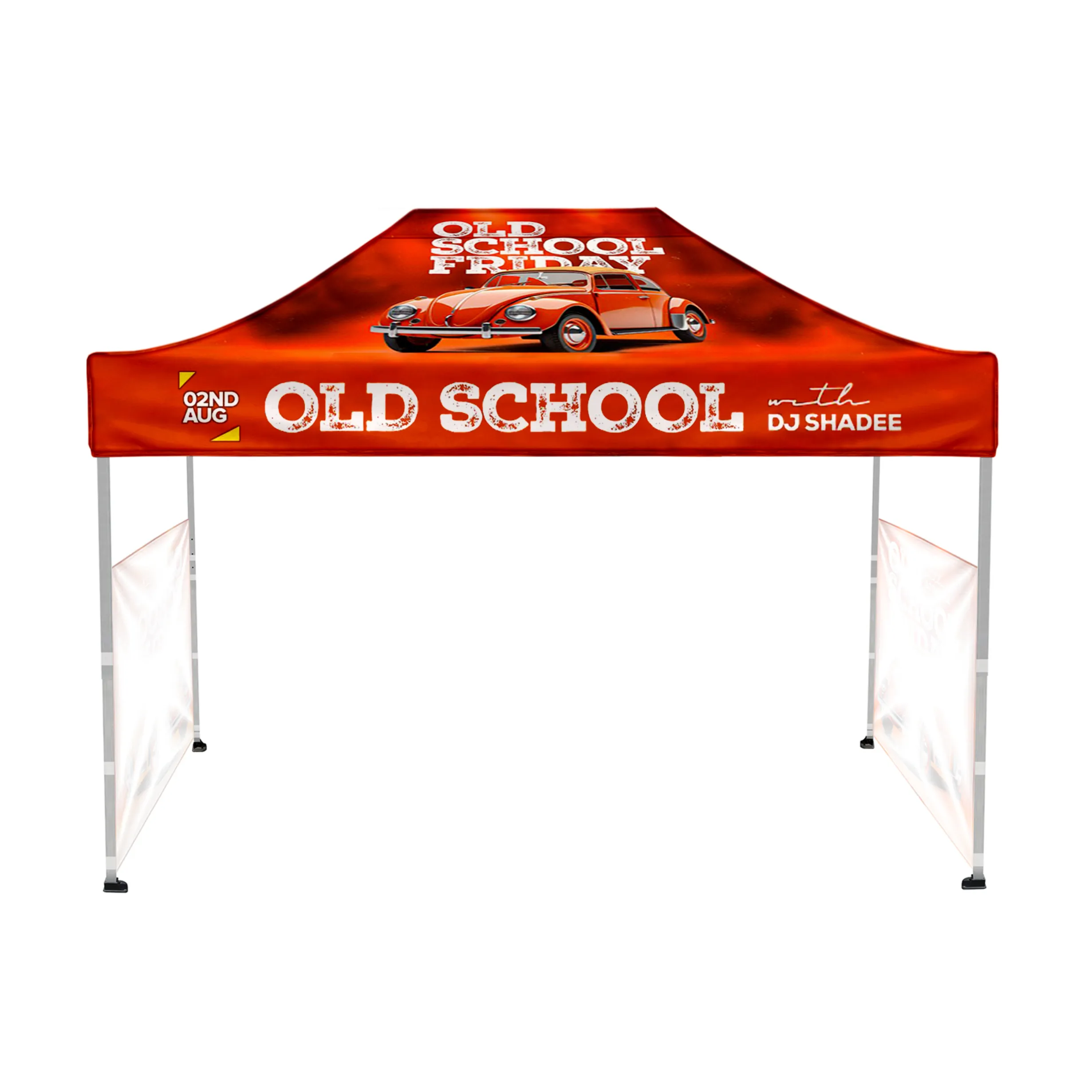 10'x15' Tent Canopy w frame, 2 side half wall 5