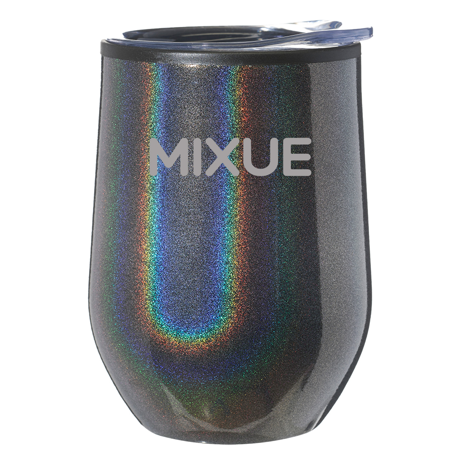 12 oz Iridescent Compact Travel Tumbler w/ Clear Lid EVA Pad 4