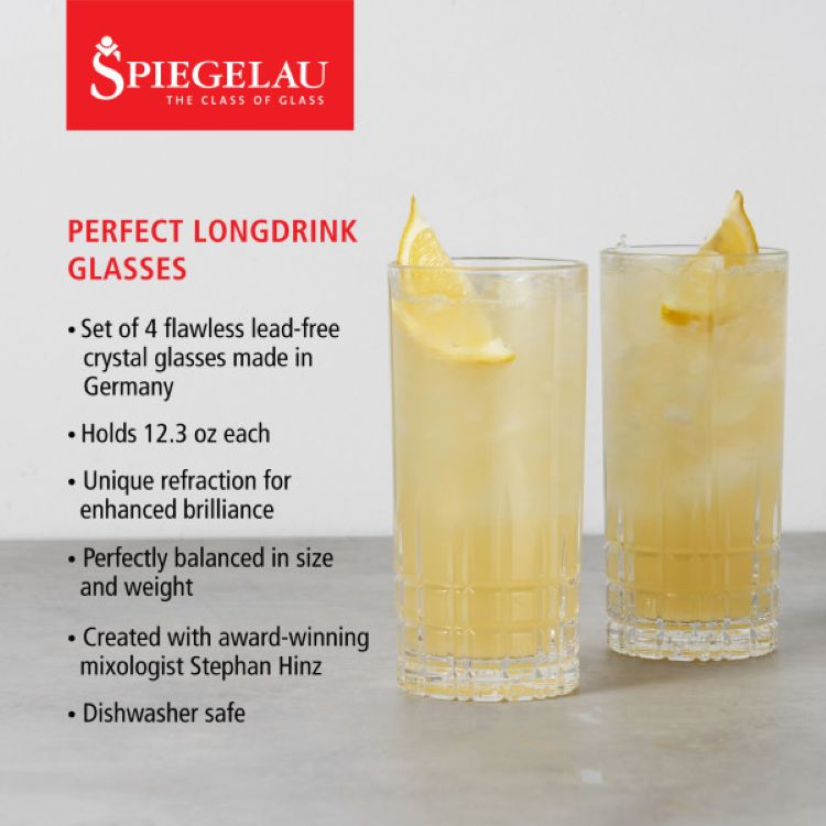 Spiegelau 12.3 oz Perfect Longdrink Glass, set of 4 9
