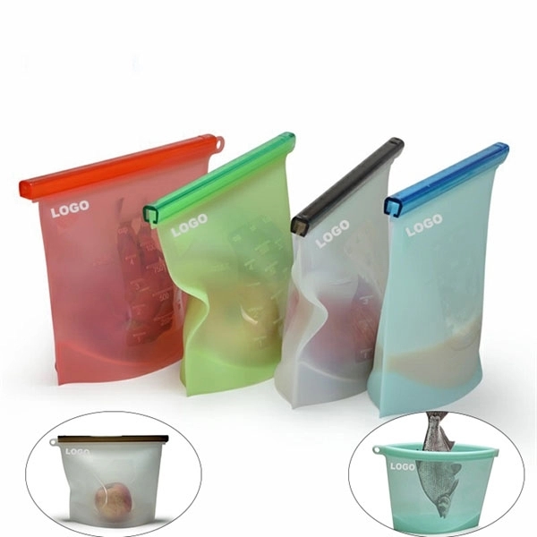Reusable Silicone Food Bag With Plastic Slider 5