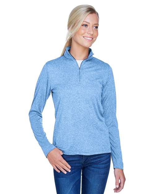 Women's Cool & Dry Heathered Performance Quarter-Zip Pullover - 8618W 34