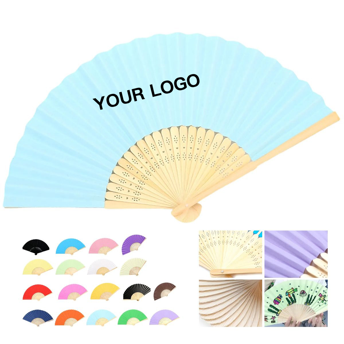 Bamboo Paper Fan Foldable for Events 6