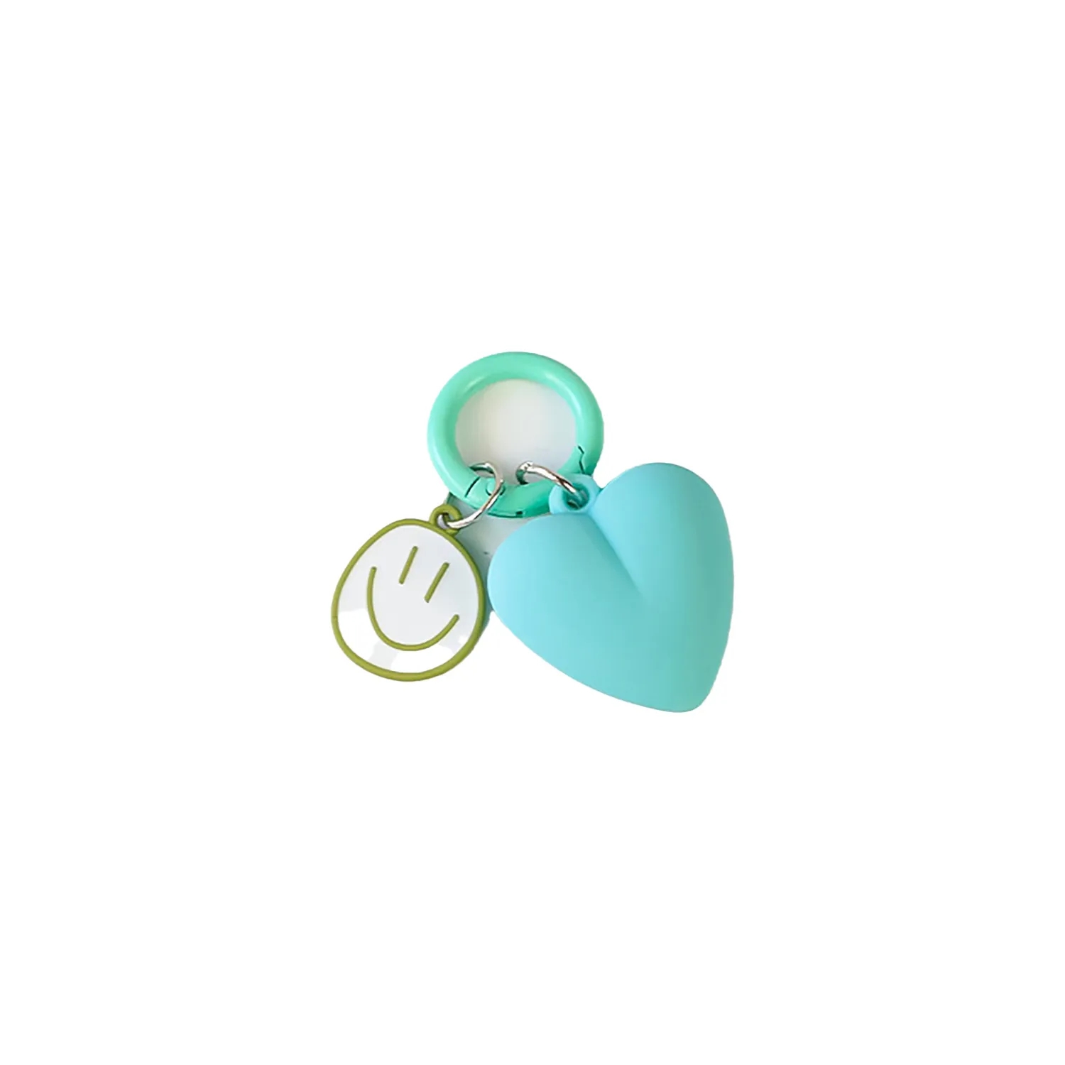 Acrylic Heart With Enamel Smiling Face Metal Keychains & Rings 4