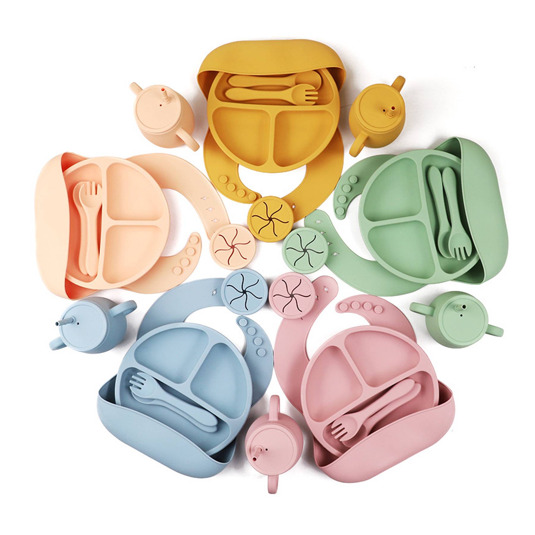 Silicone Baby Bib Set 4