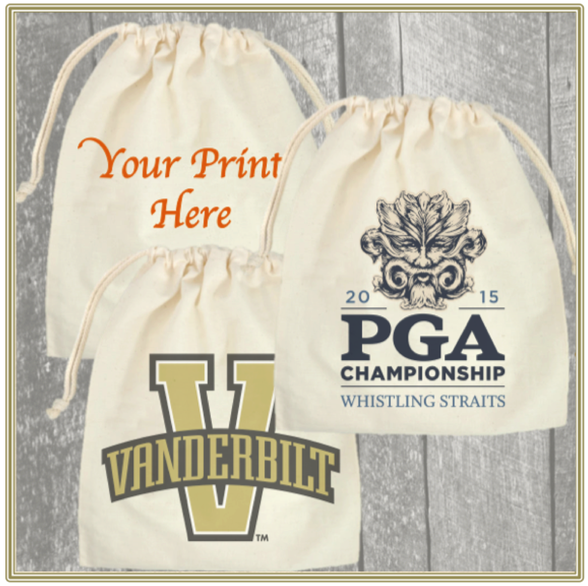 8"x10" Custom Printed Cotton Bag with Drawstring 3