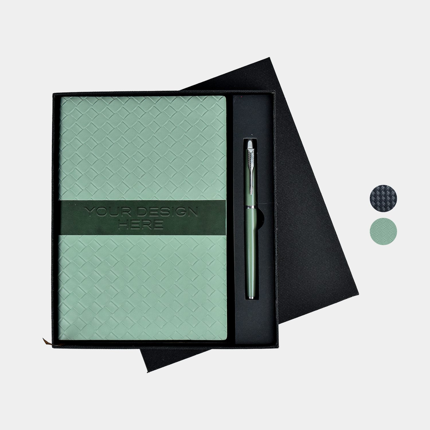 TiTUS® Sahara Duo – PU Leather A5 Notebook & Metallic Finish Pens Gift Set 2