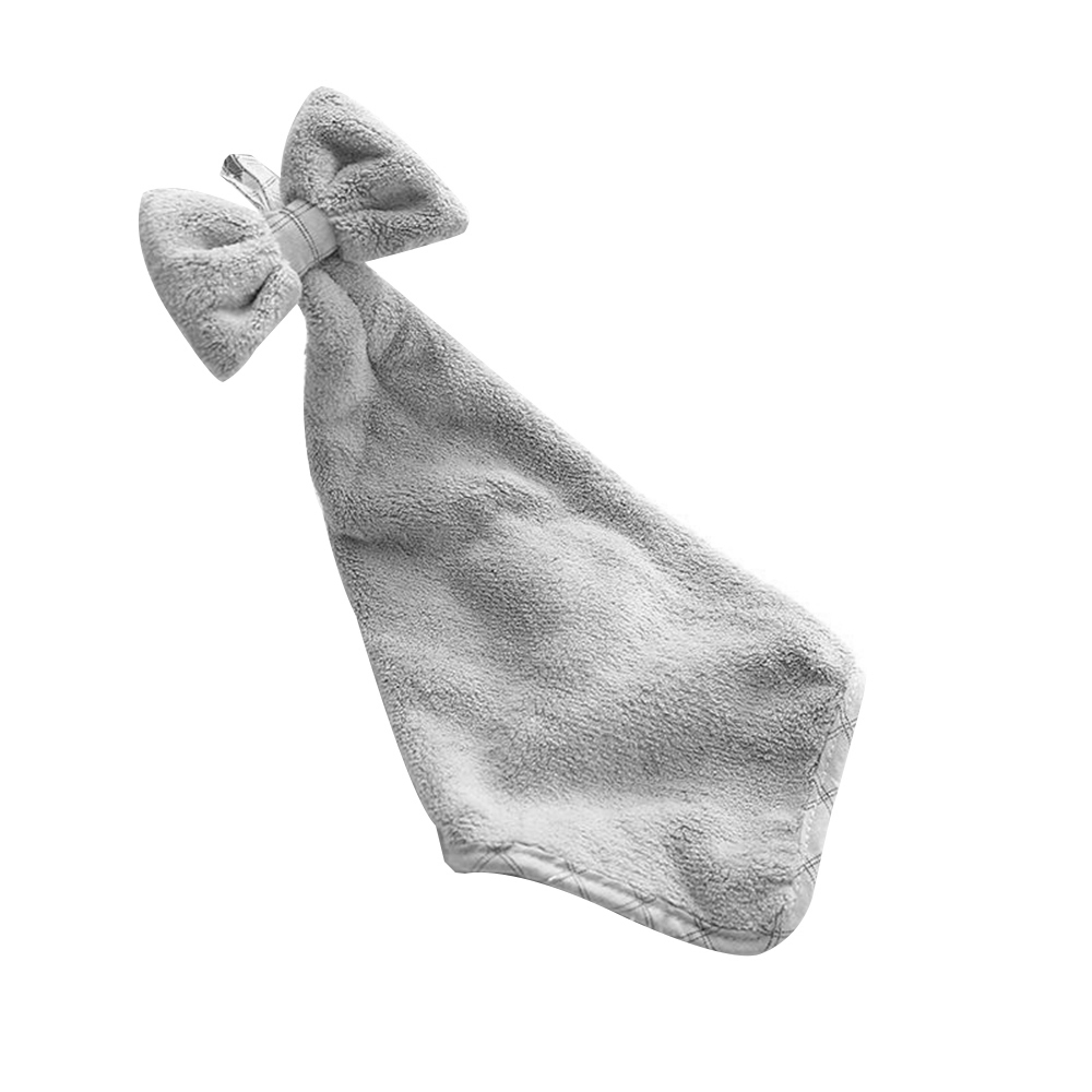 Household bathroom kitchen bownot coral velvet hand towel dishcloth 5