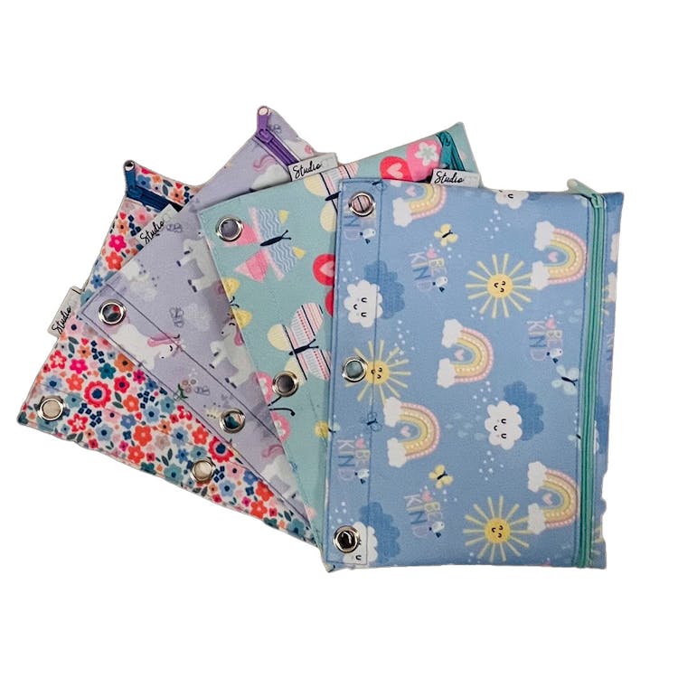 Pencil Pouches - Girls' Fashion Prints Grommet Holes 2