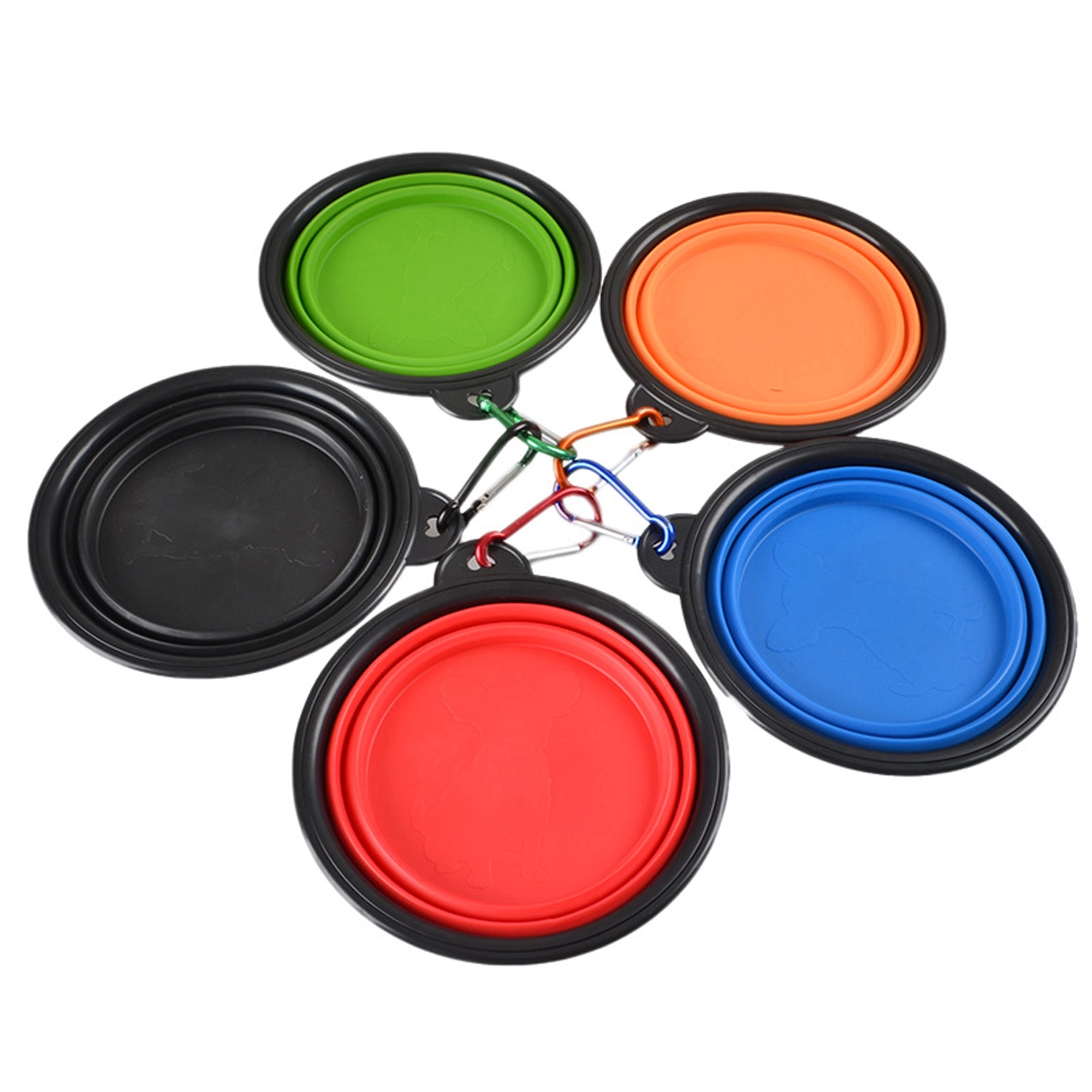 Collapsible Pet Dog Bowl With Carabiner MOQ 100PCS 3