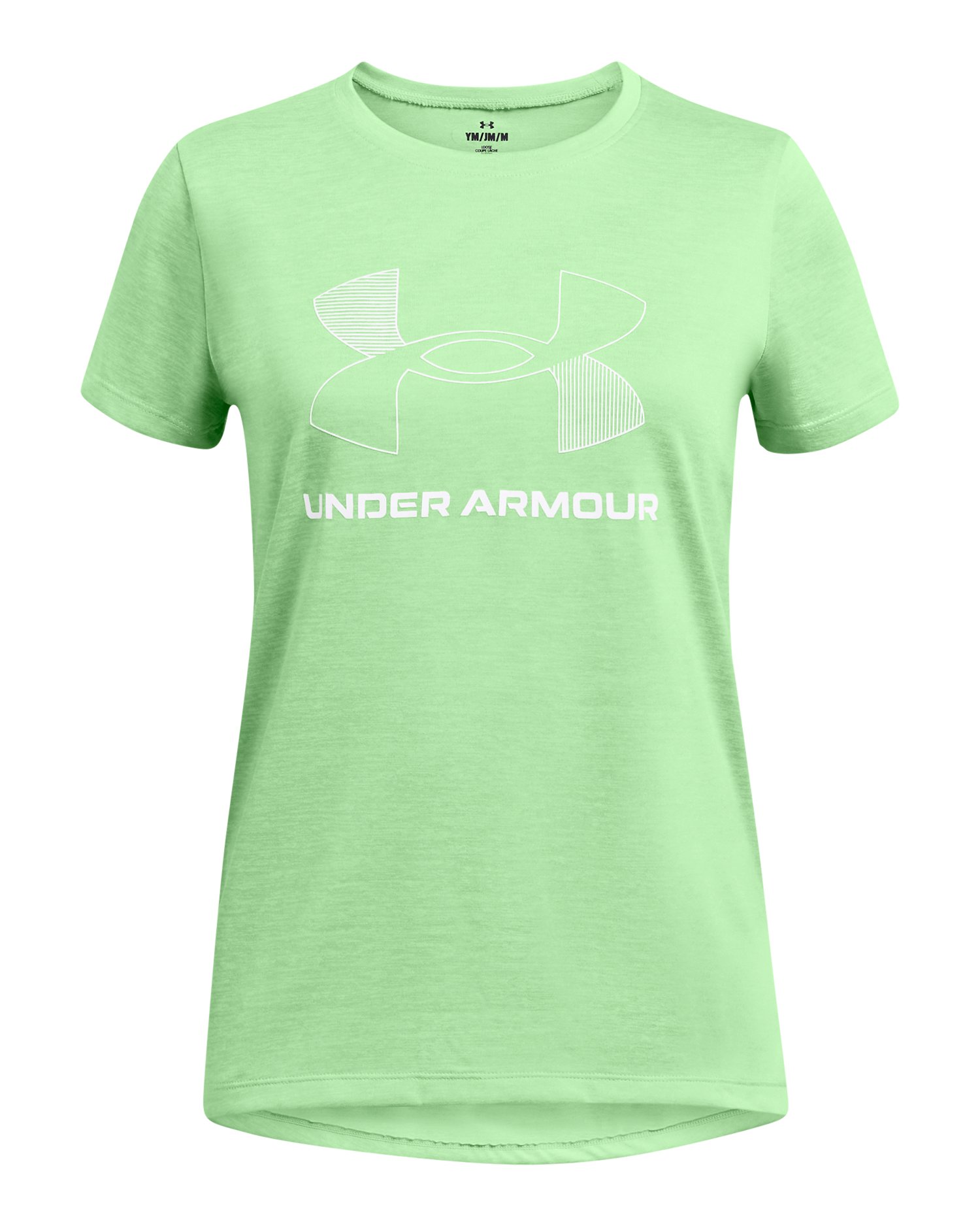 UA Tech Twist Big Logo Girls' Short Sleeve 14