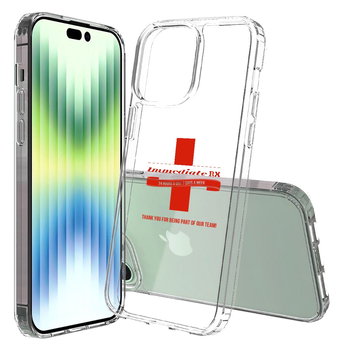 iPhone 15 Pro Max Clear Hard Shell Case w/TPU Bumpers