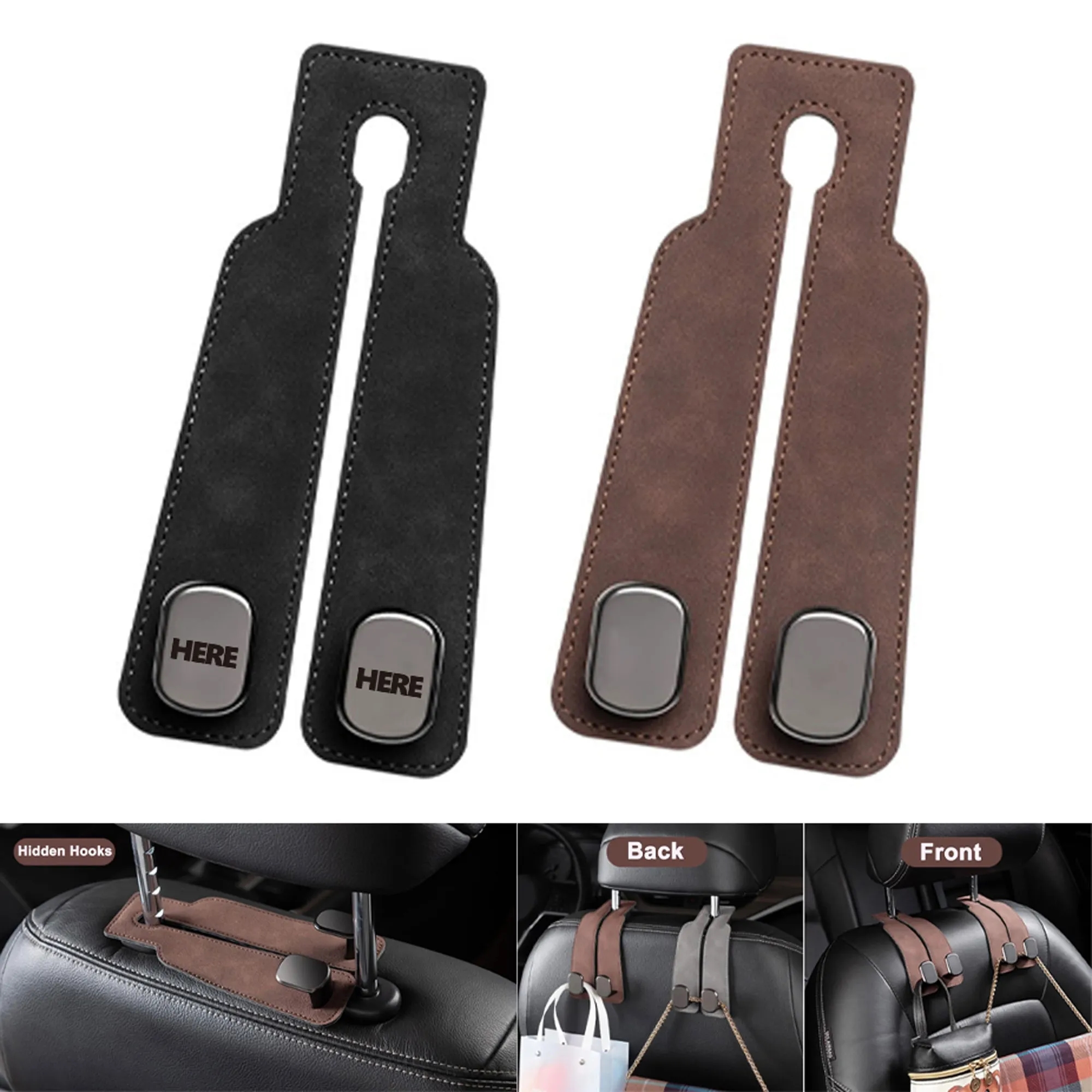 Car Seat Leather Hooks For Headrest 3