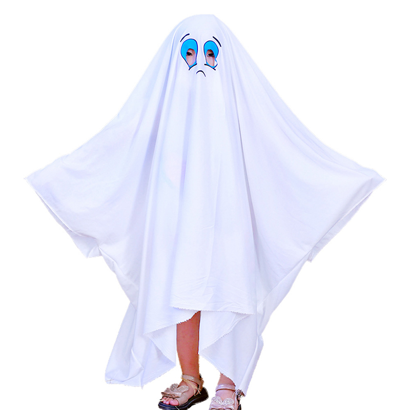 Halloween White Ghost Cloak Costume for Adult Kids Cosplay 6
