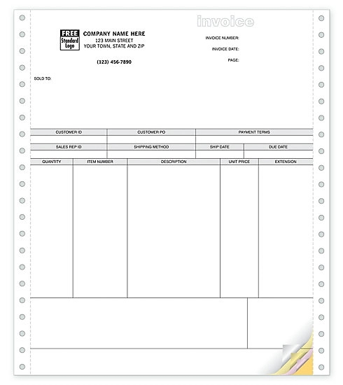Product Invoices, Continuous, Classic 2