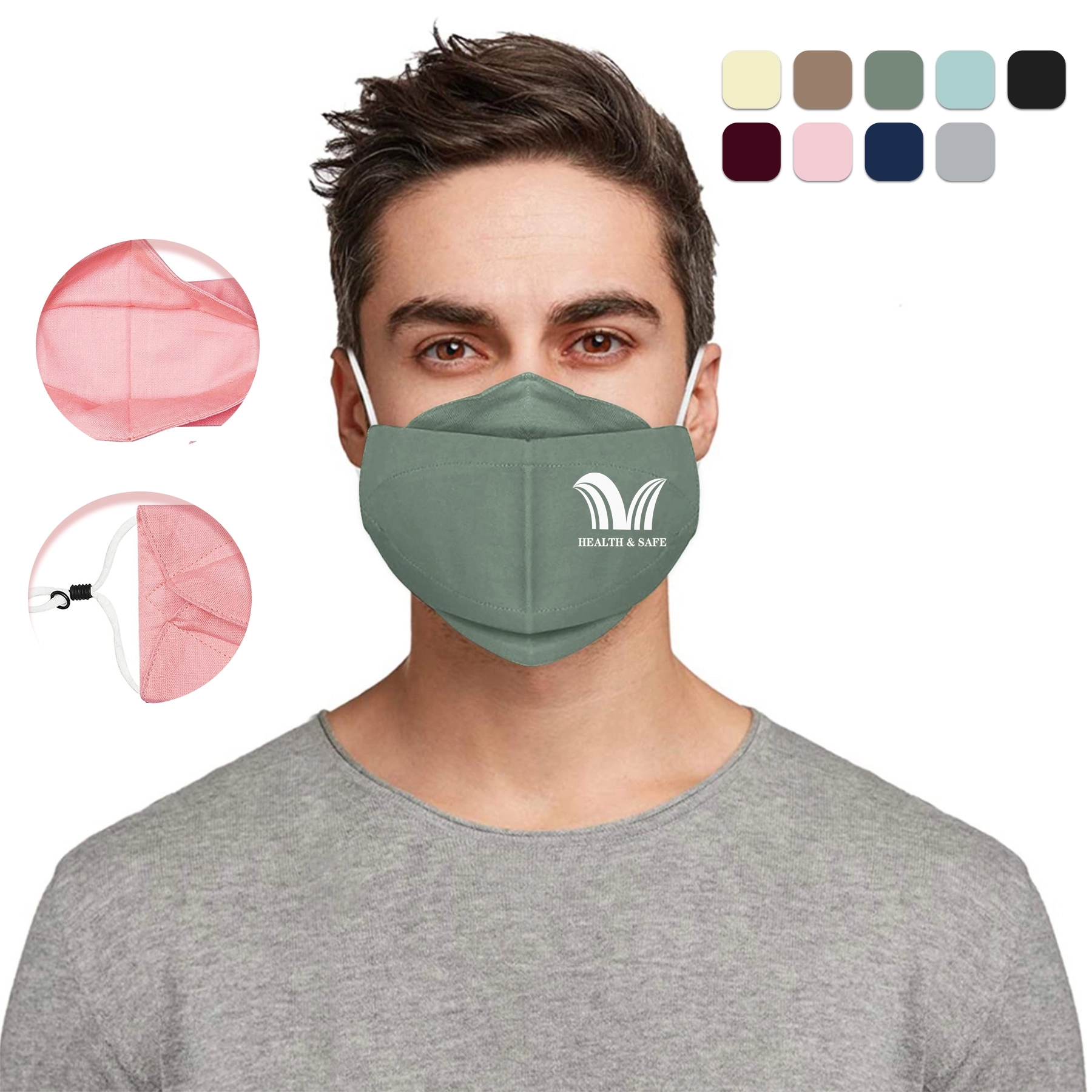 Reusable Cloth Face Masks  Cotton Washable Adjustable 4