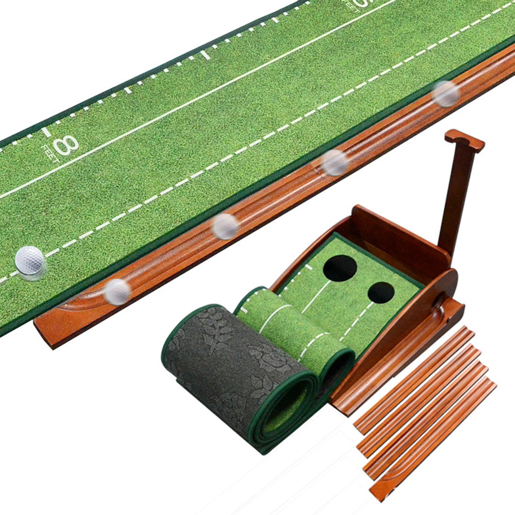 Golf crystal velvet wooden putter practice mat 3