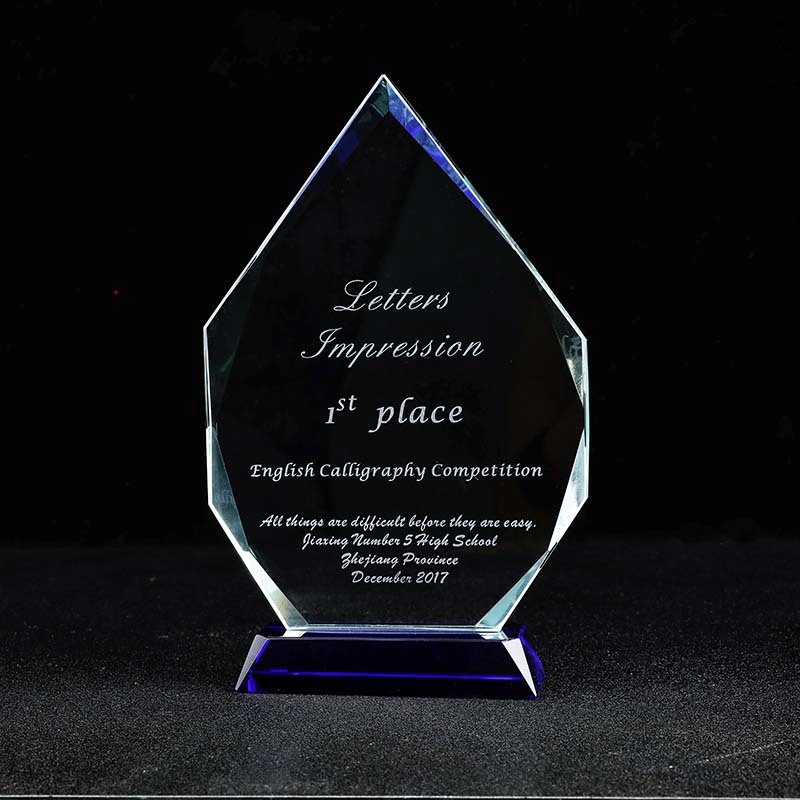 Crystal Diamond Award with Blue Base 6