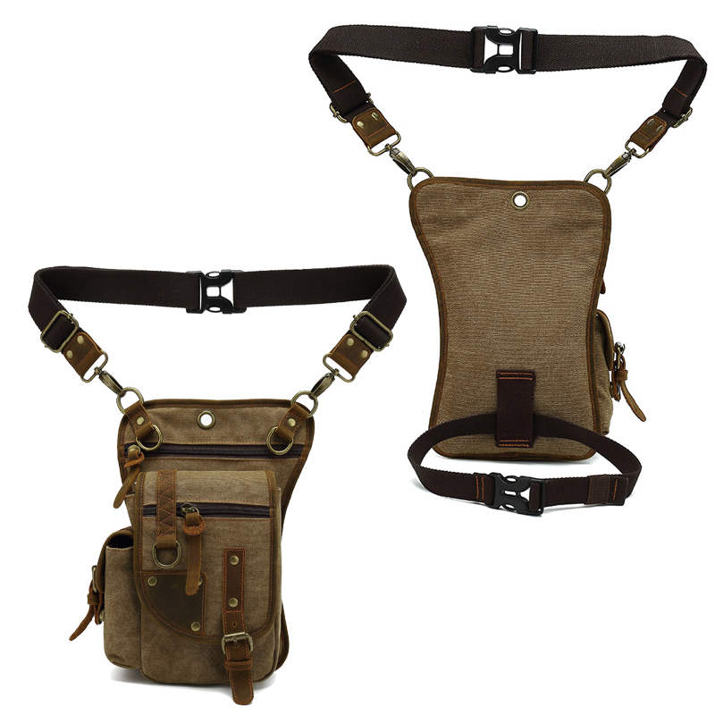 Canvas Drop Leg Bag Tactical Thigh Outdoor Waist Pack 5