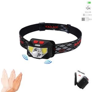 Rechargeable LED Headlamp Adjustable With Manual And Motion Sensor 10