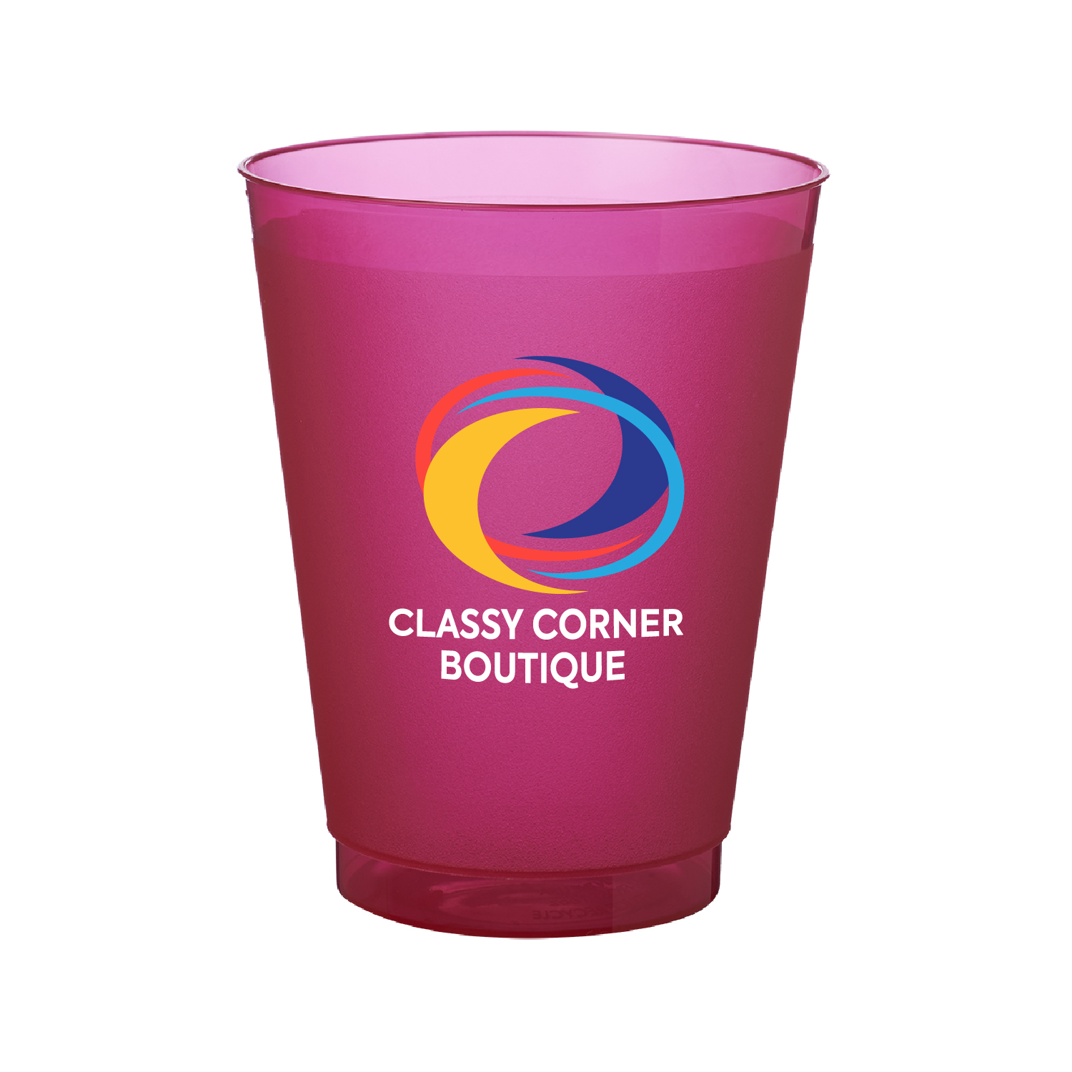 16 oz. Court Side Frosted Plastic Stadium Cup (Full Color Imprint) 3