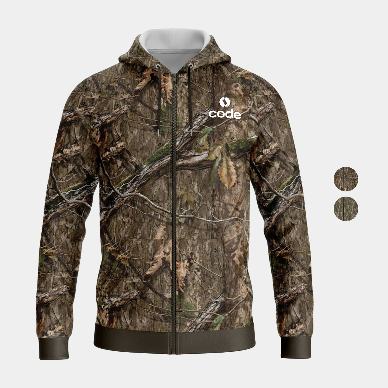 Mossy Oak® Men's 8.2 oz. Polar Fleece Raglan Zipper Hoodie W/ Pockets 4