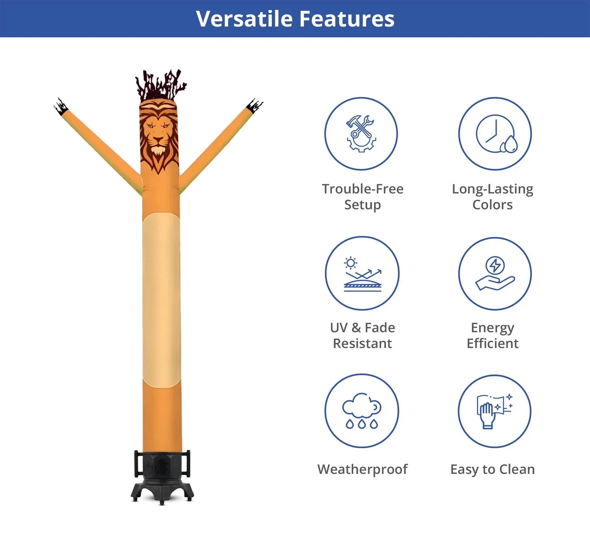 Lion Inflatable Tube Man Mascot with Blower 4