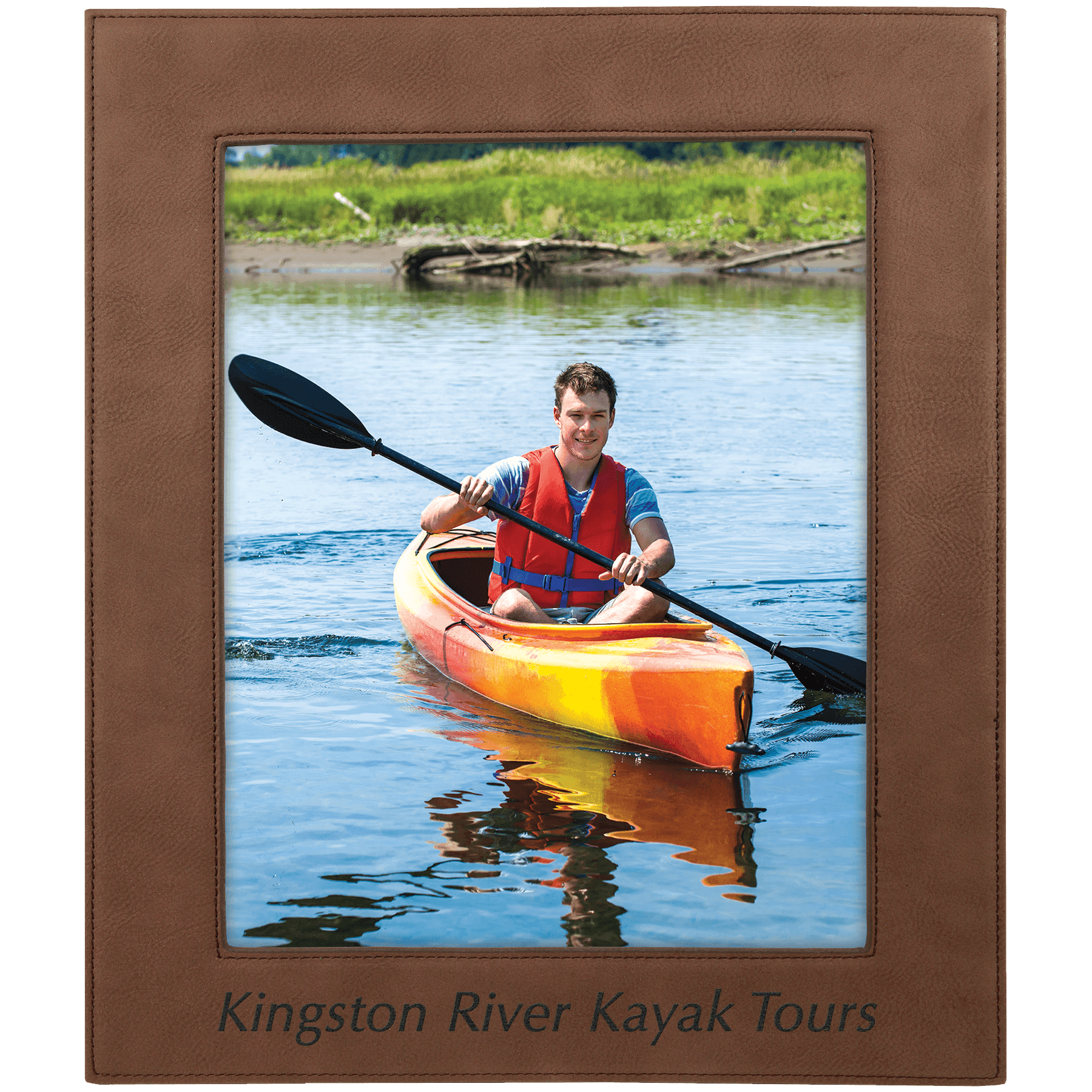 8" x 10" Dark Brown Leatherette Photo Frame 2