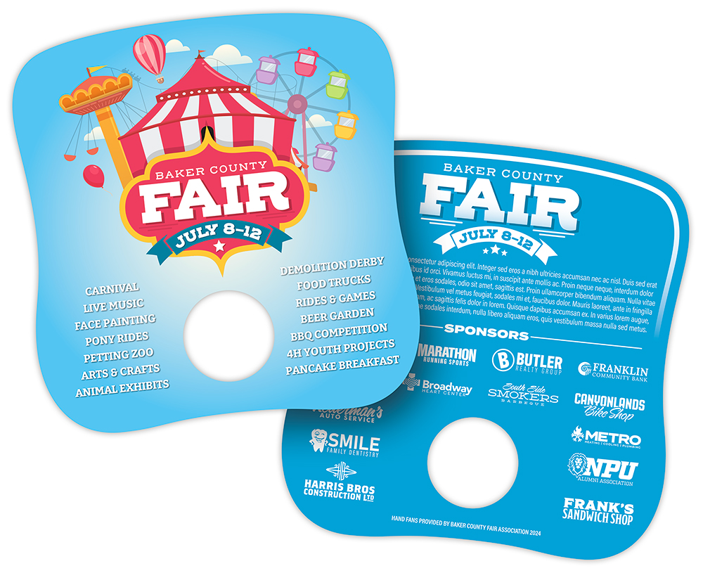 Hand Fan - No Handle - 7.375x7.75 Laminated - 14 pt. 2