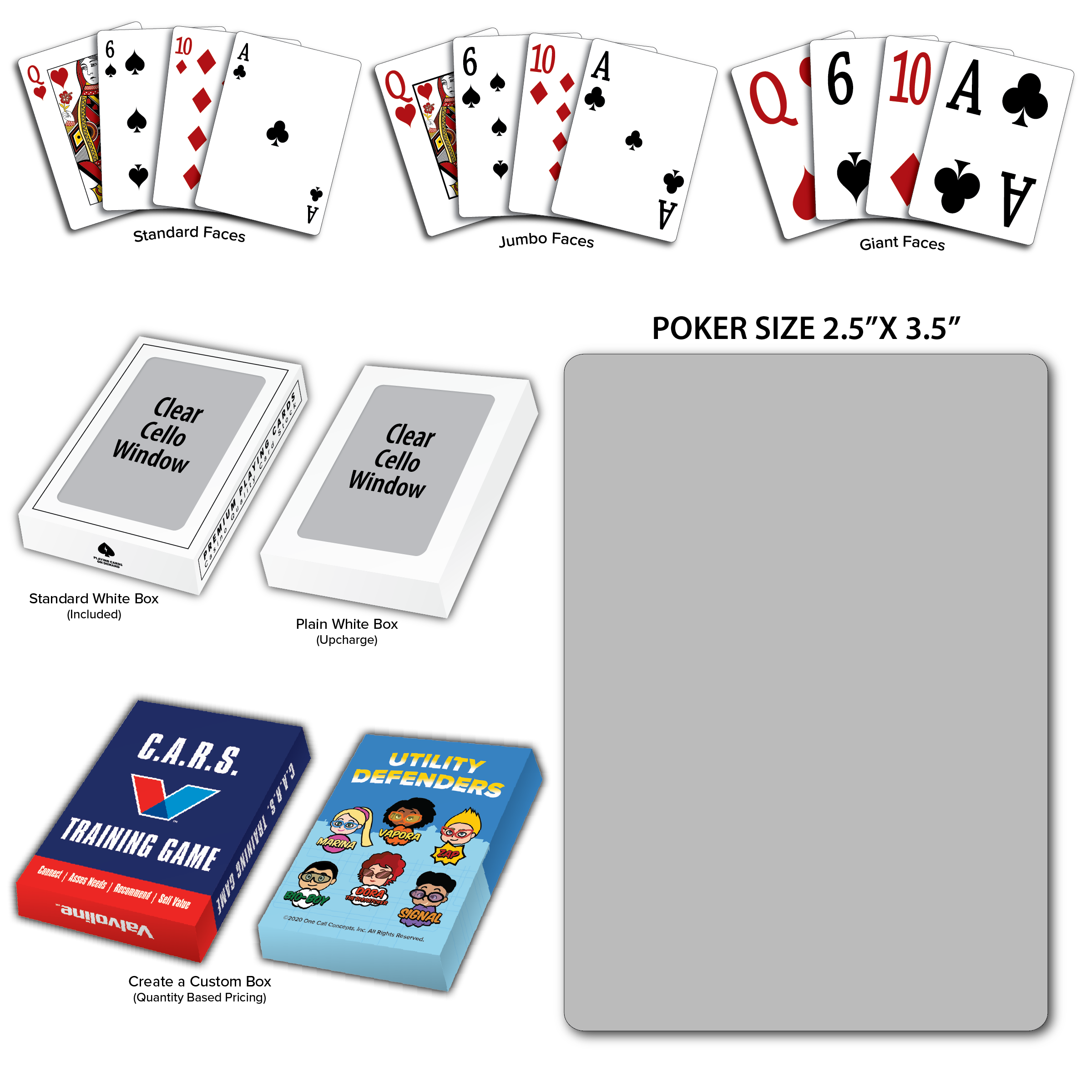 Solid Back Gray Poker Size Playing Cards 2