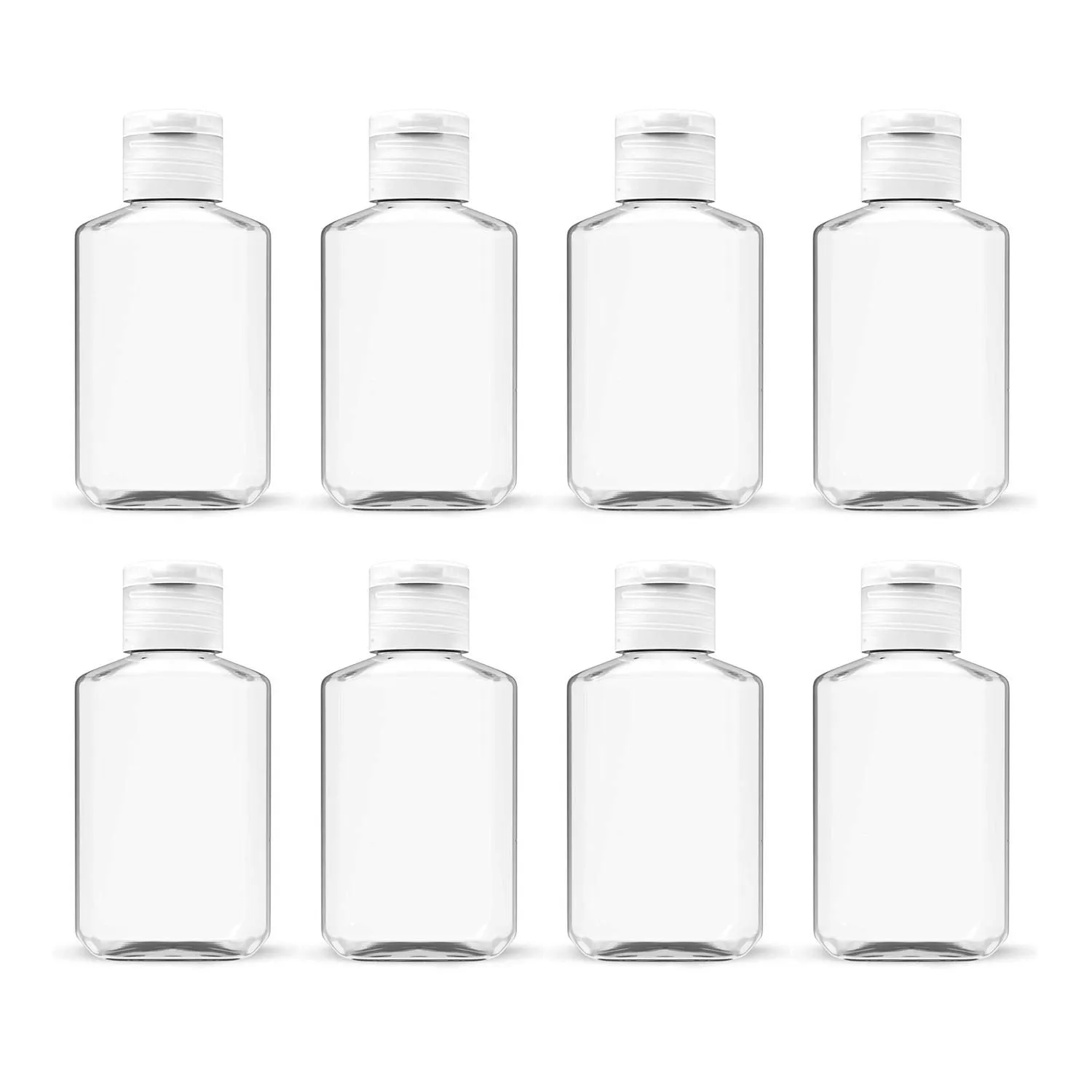 Clear Plastic Refillable Flip Top Bottles for Hand Sanitizer