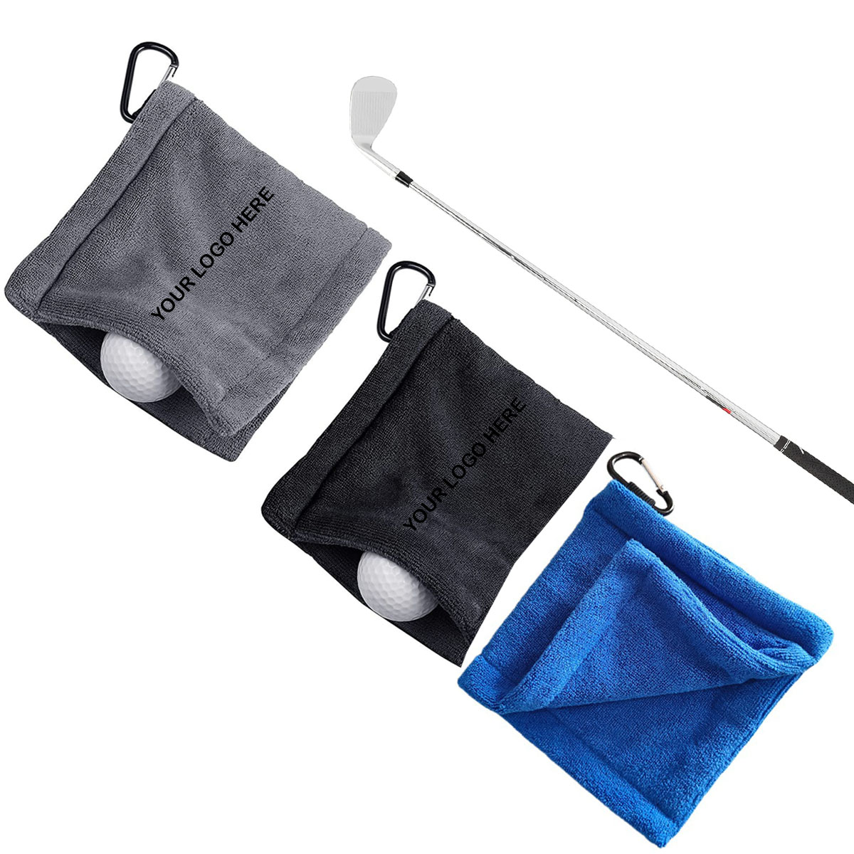 Microfiber Golf Towel With Clip 6"w x 6"h 5