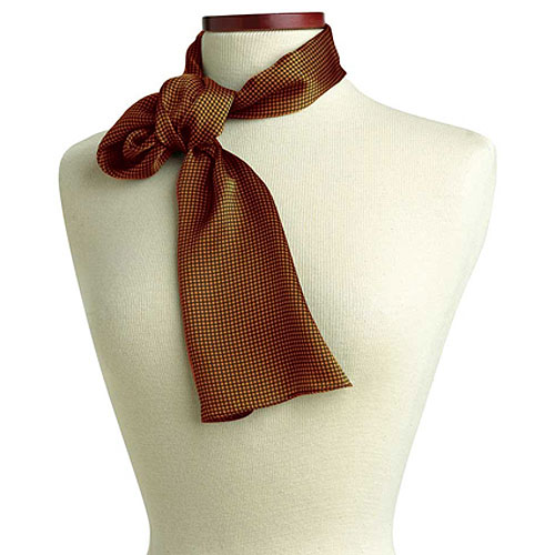 Brown Carlton Silk Scarf - 8"x45" 2