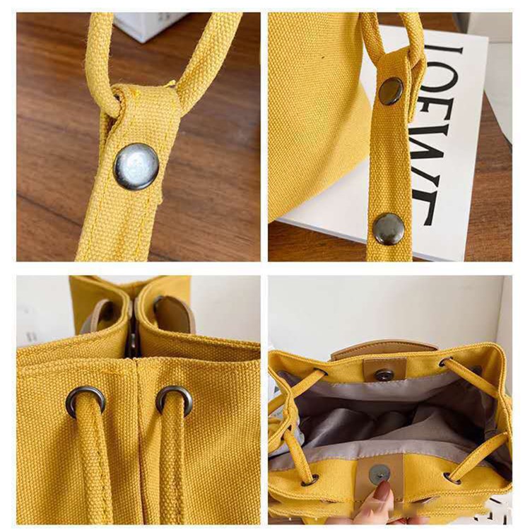 2-in-1 Canvas Crossbody Bag Shoulder Handbag Bucket Bag 3