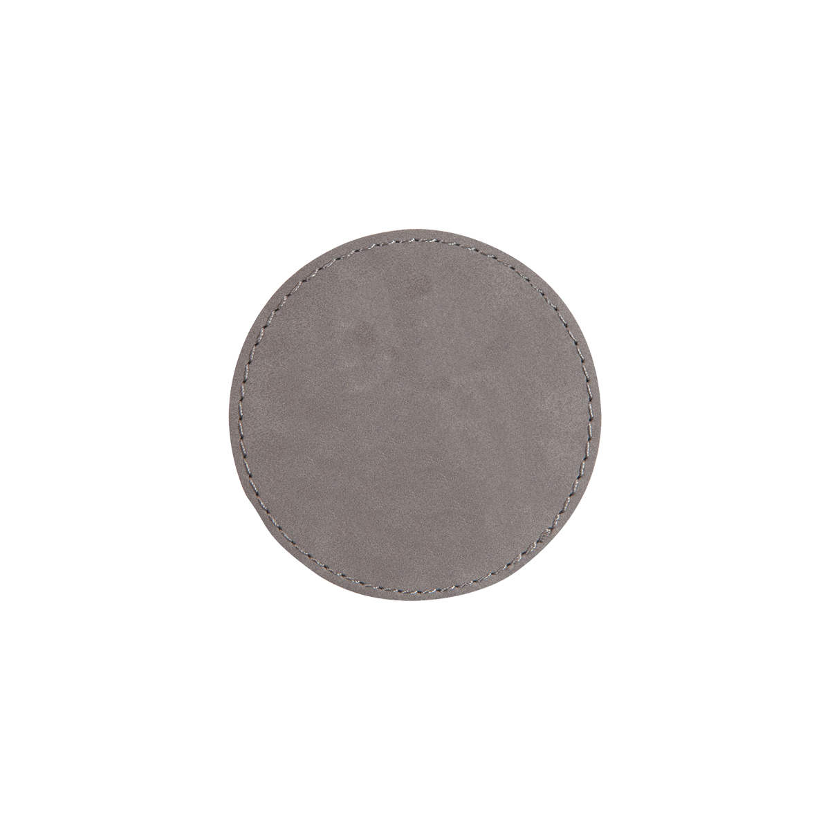 3" Gray Leatherette Round Patch with Adhesive 2