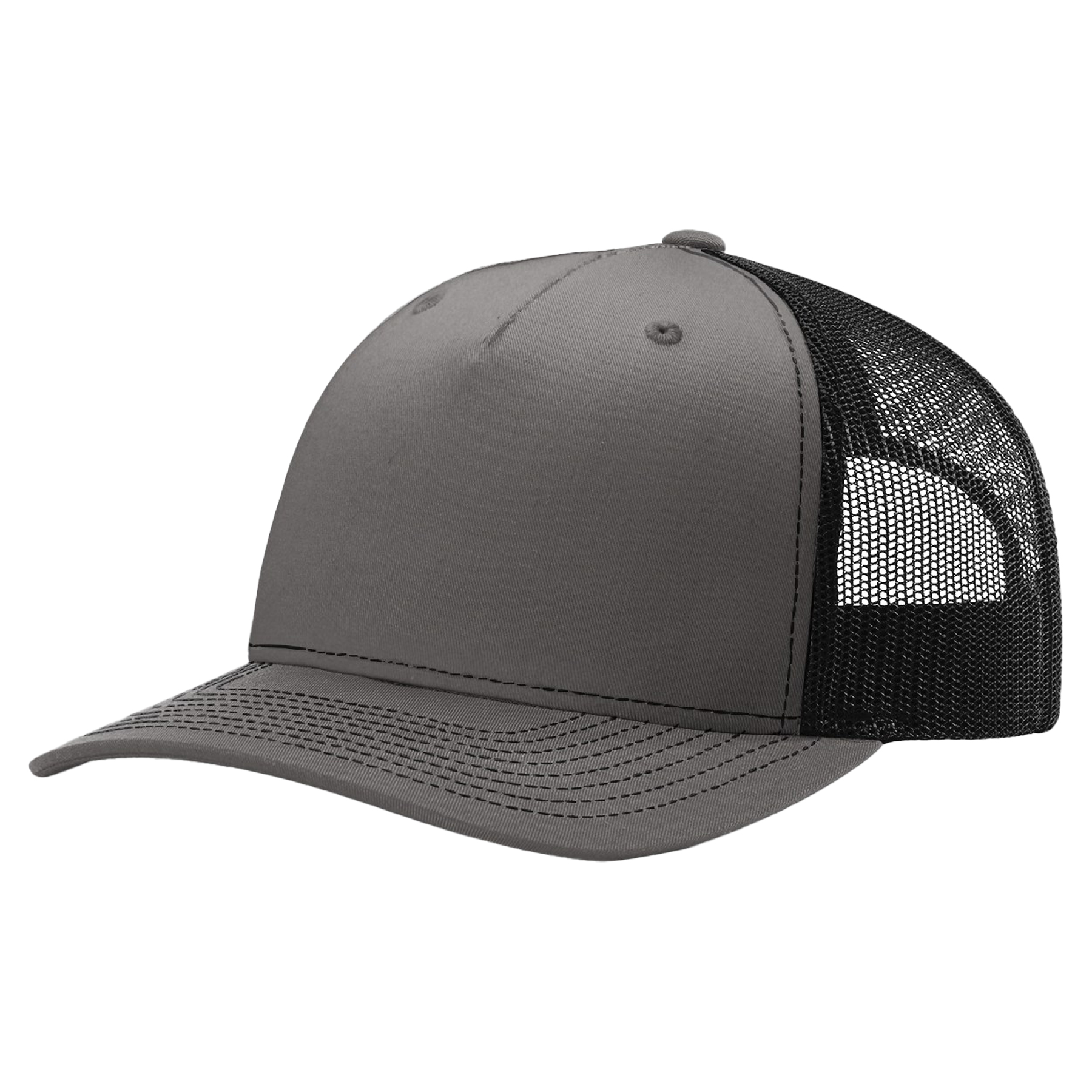 Richardson 112FP 5-Panel Snapback Trucker Hat w/Leatherette Adhesive Patches or Embroidery 19