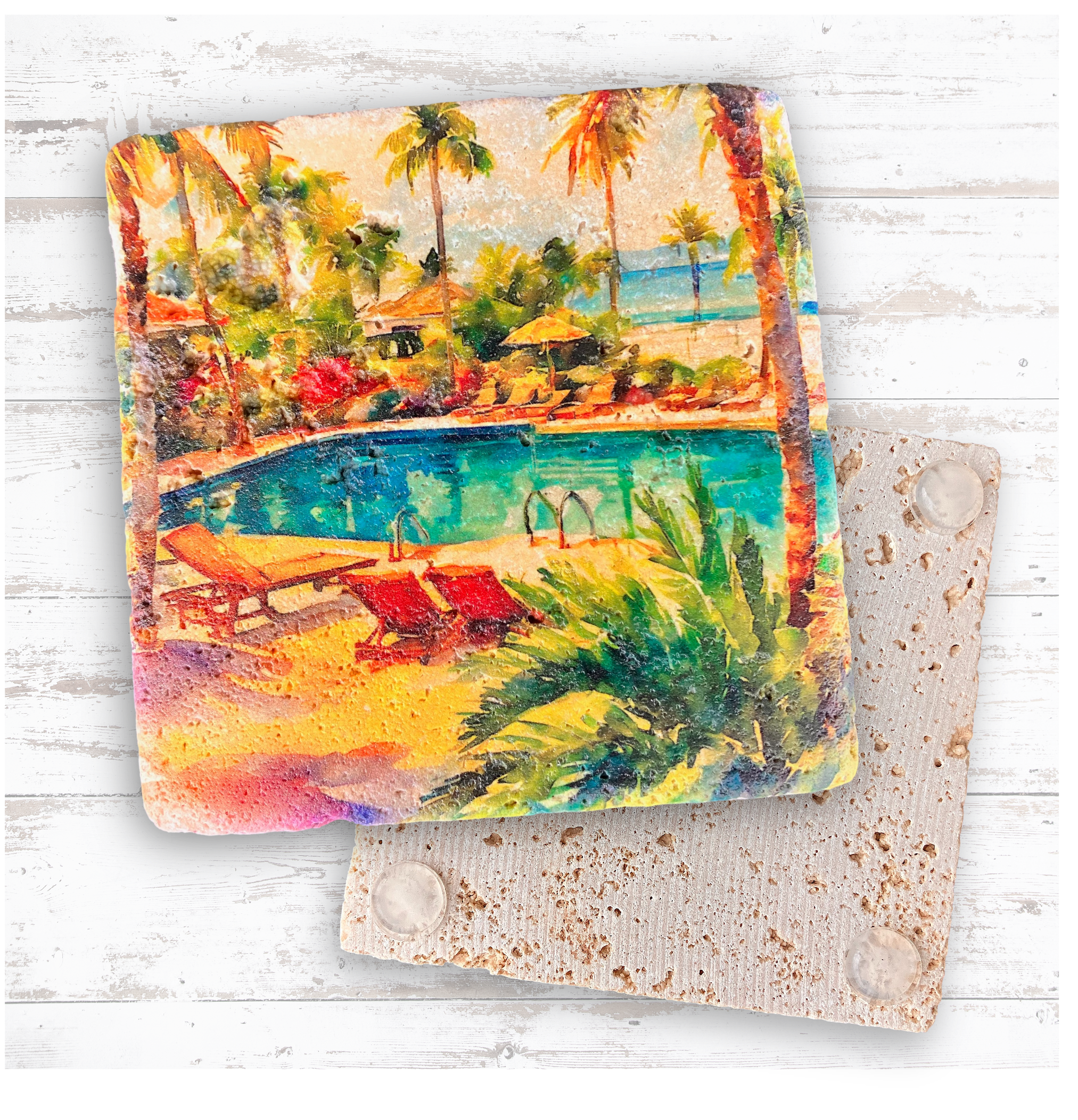 Tumbled Travertine Coaster 5