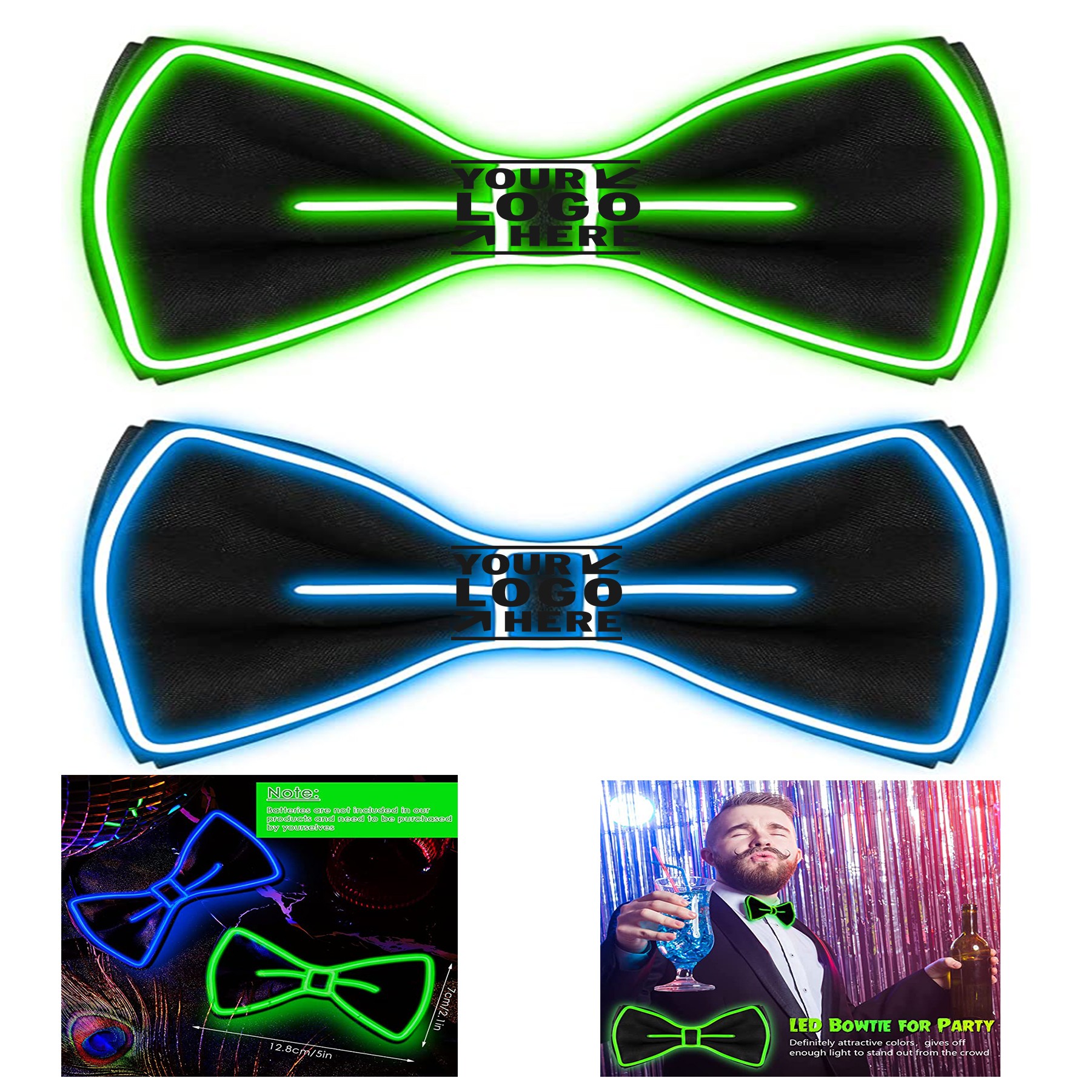 Light Up Bow Tie for Men Neon Bowtie Funny Tie 3