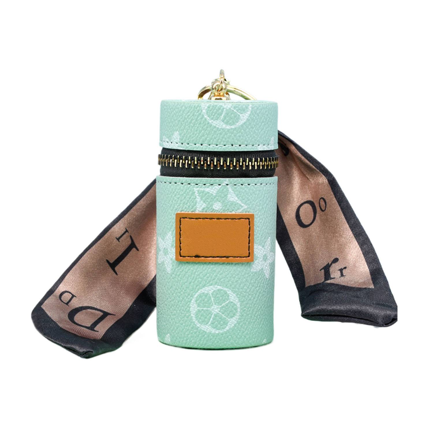 Portable Compact Leather Storage Keychain Pouch 8