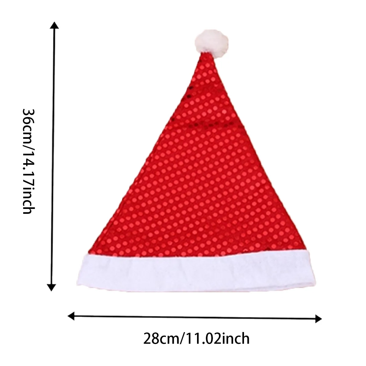 Sequin Christmas Santa Hat With Pom And Custom Logo Band 6