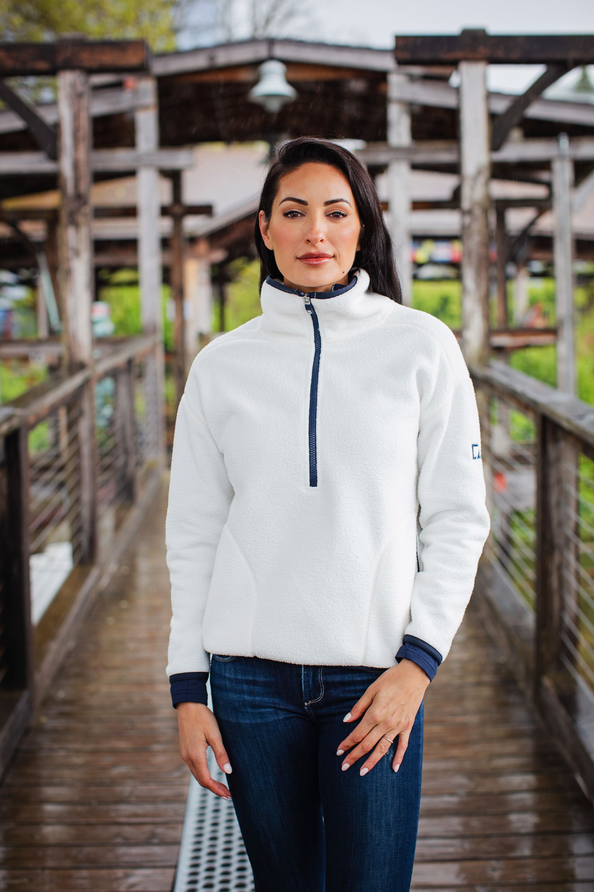 Cutter & Buck Cascade Epic Comfort Recycled Sherpa Fleece Womens Pullover Jacket 32
