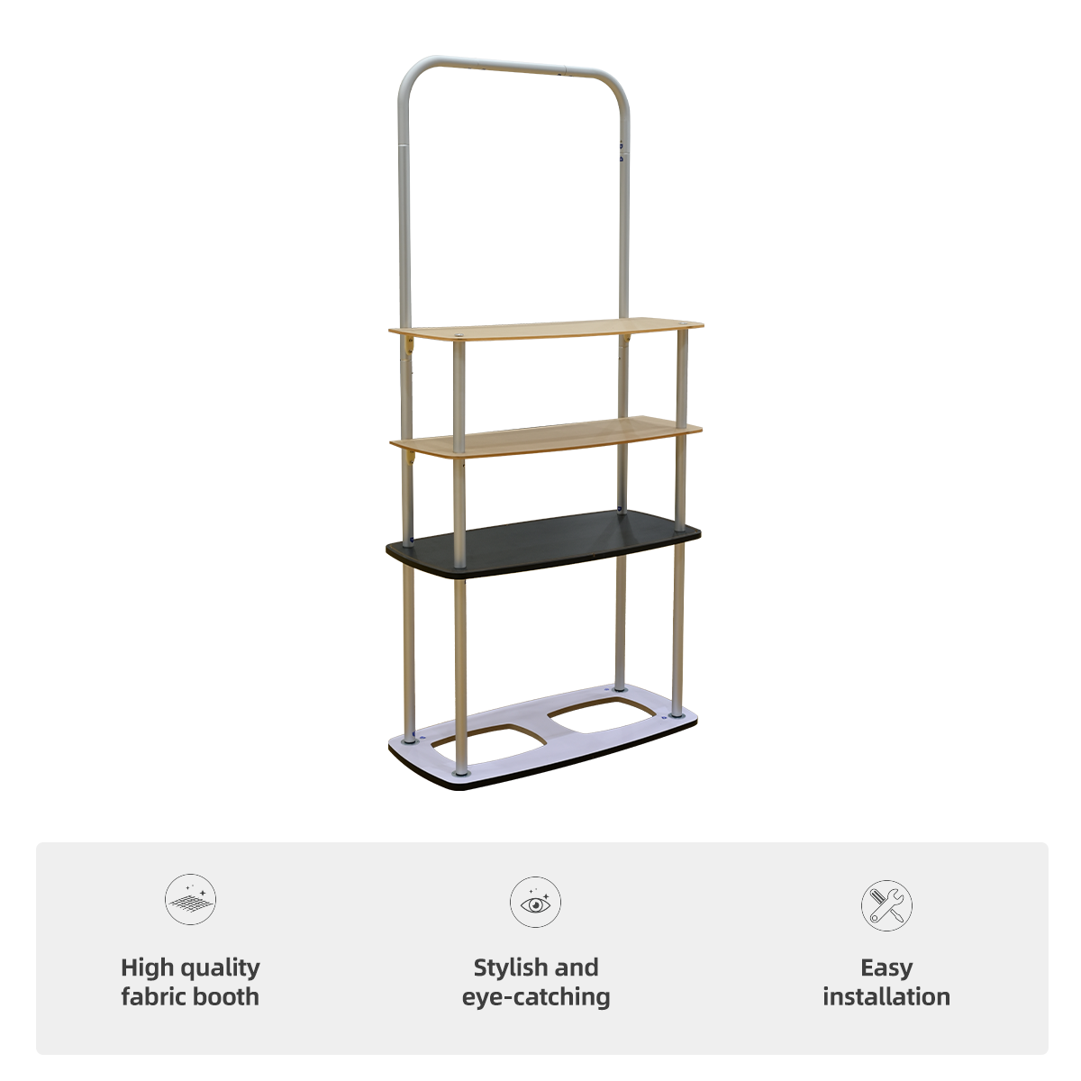 Straight Display w/3 Shelves- 36"w x 79"h - One Side Imprint 3