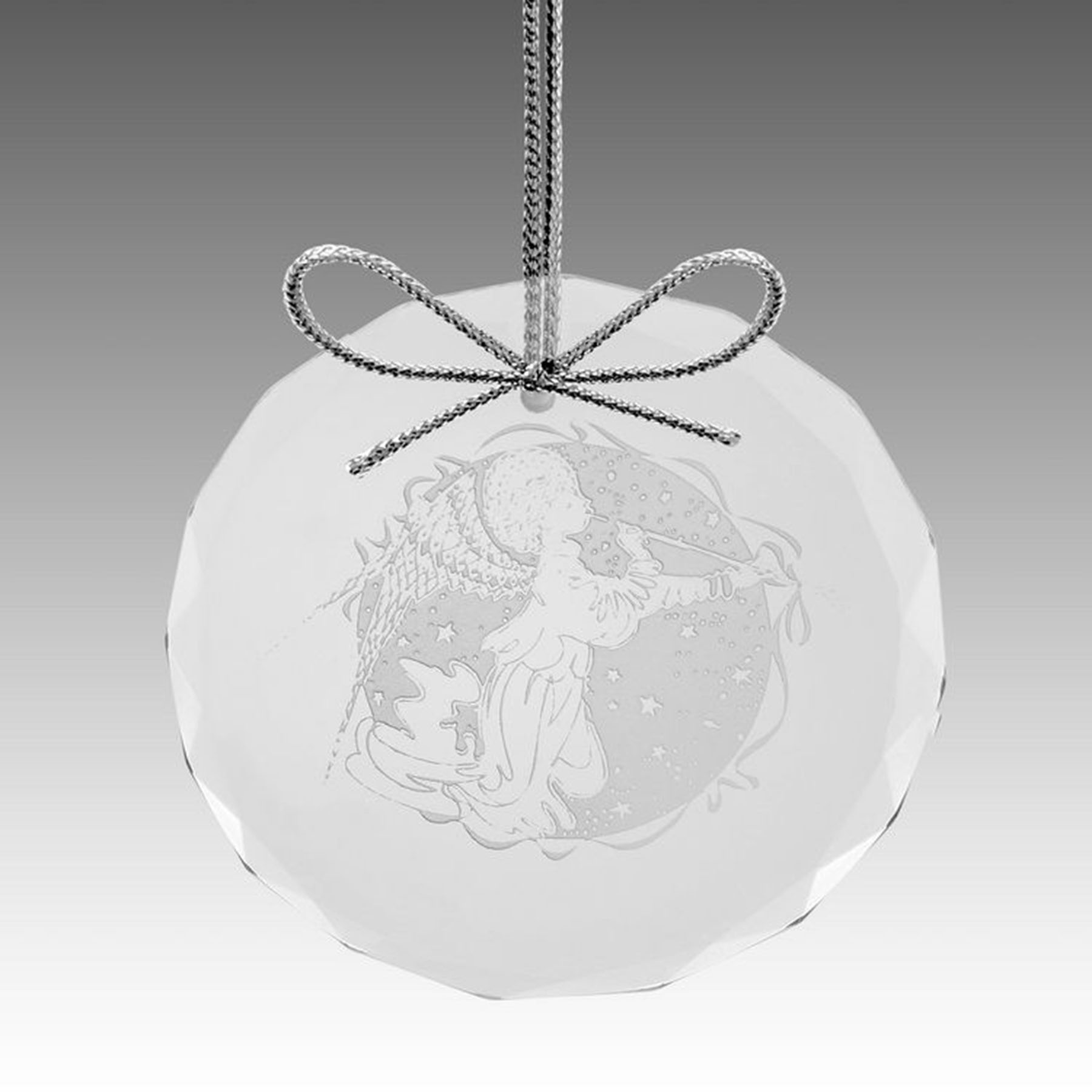 3" Round Starfire Glass Faceted Ornament 2