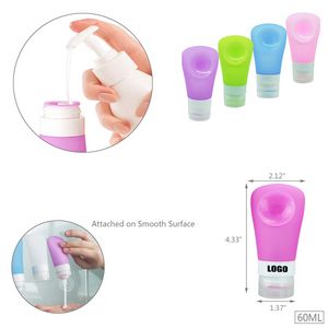 60ml Silicone Travel Bottle With Sucker And Flip Up Lid 6