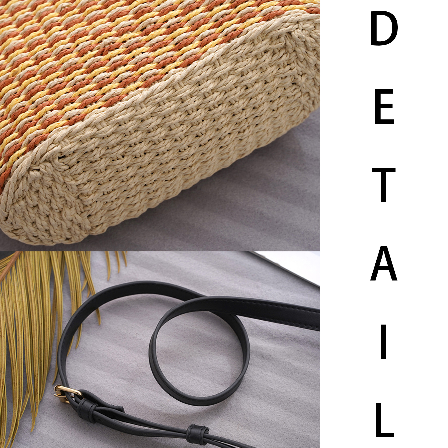 Jute Vintage daily commute diagonally across straw bags 5