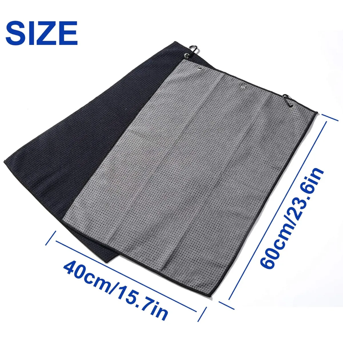 Multipurpose Drying Waffle Pattern Golf Towel With Clip 4