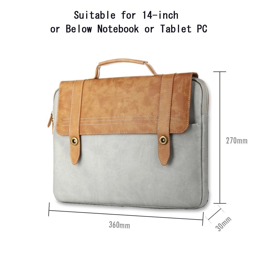 14 Inches Portable Leather Laptop Handbag 4
