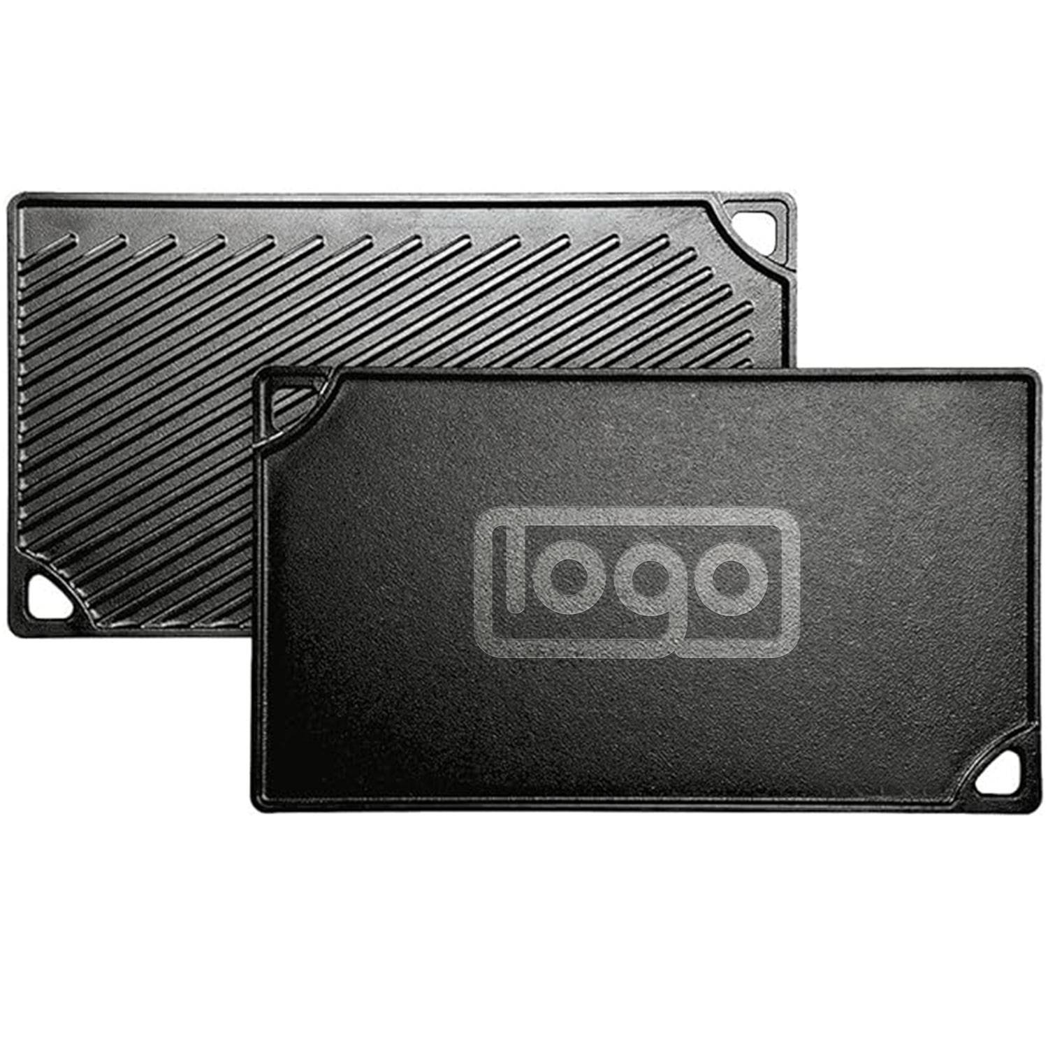 16.7x9.5 IN Cast Iron Rectangular Reversible Grill/Griddle 10
