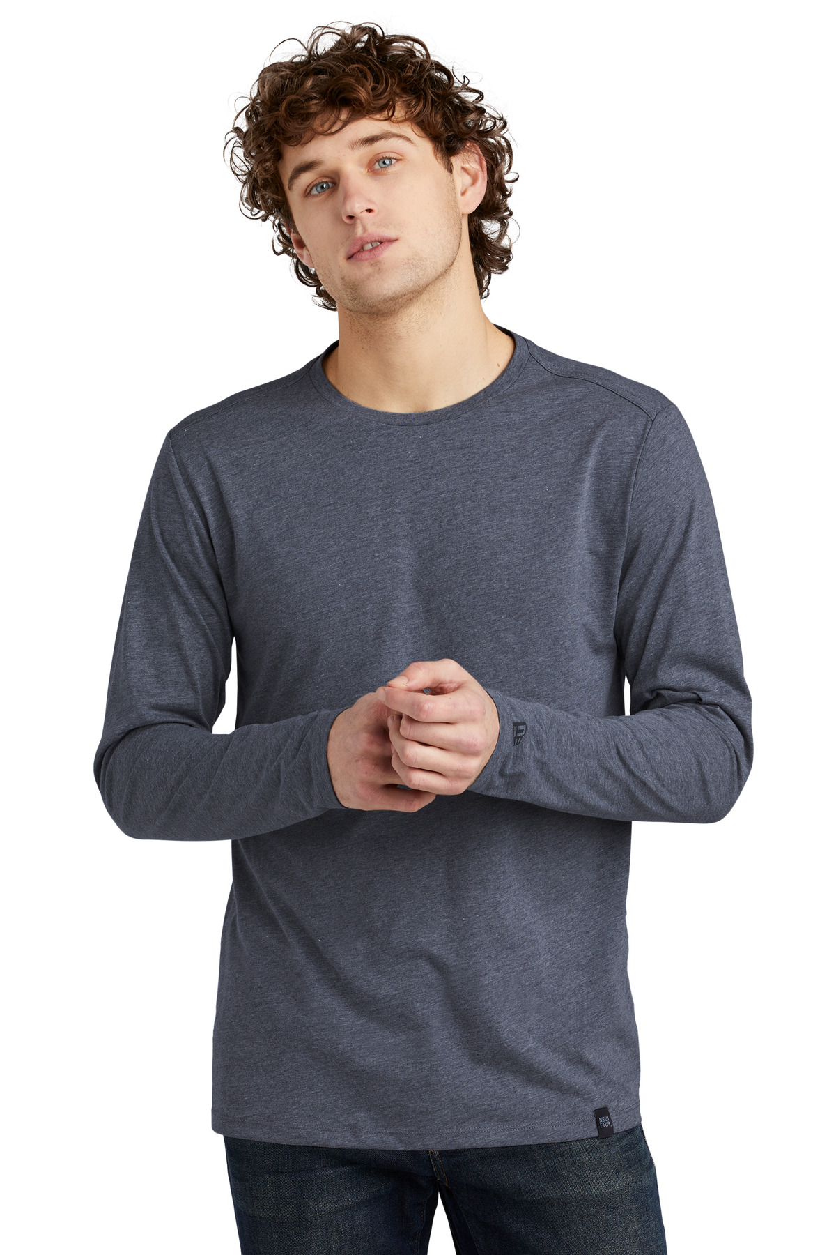 New Era Heritage Blend Long Sleeve Crew Tee. NEA102 53