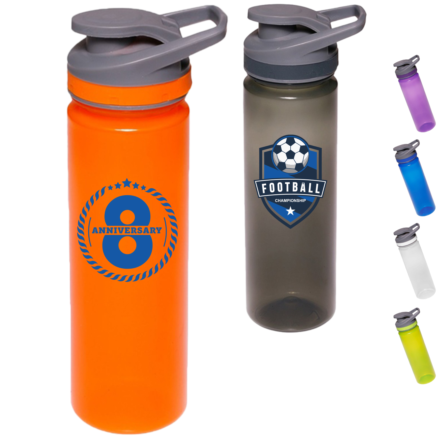 22 oz Flip Top Sports Bottles w/ Screw-on Caps Water Bottle 2